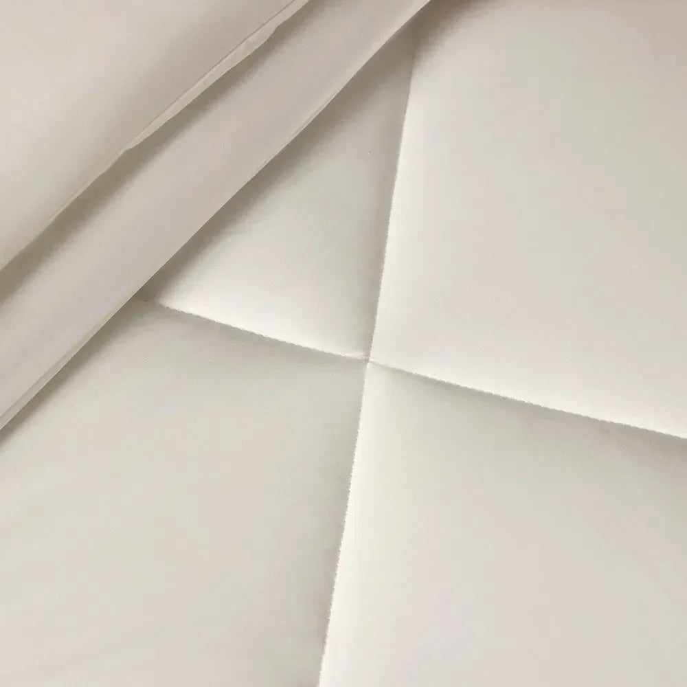 1000 Thread Count Satin Bed Set 100% Egyptian Cotton Mirtina White/Legno - Sheets + Pillowcases + Duvet